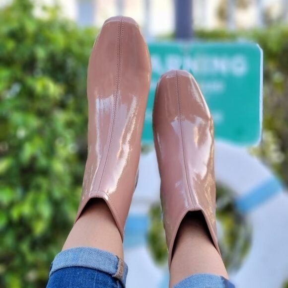 Women's Camel PAT Ankle Square Toe Booties - Picture 6 of 6